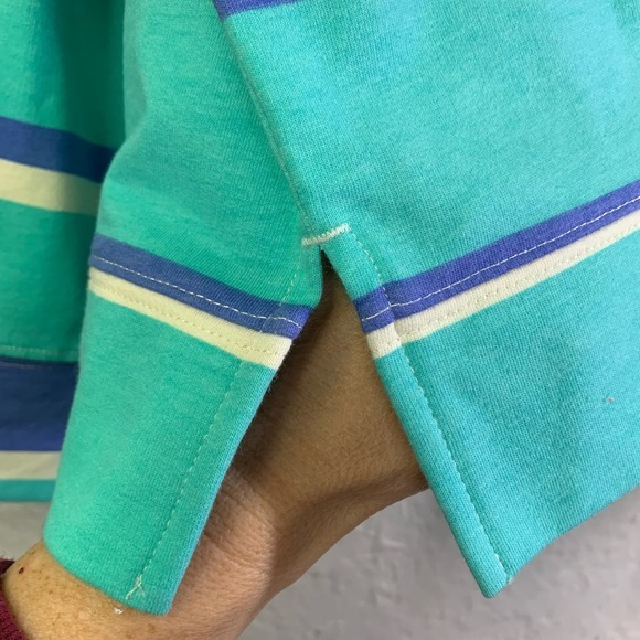 WILDFOX Striped Boxy Pullover Crewneck Long Sleeve Lounge Sweatshirt Top - Picture 8 of 15